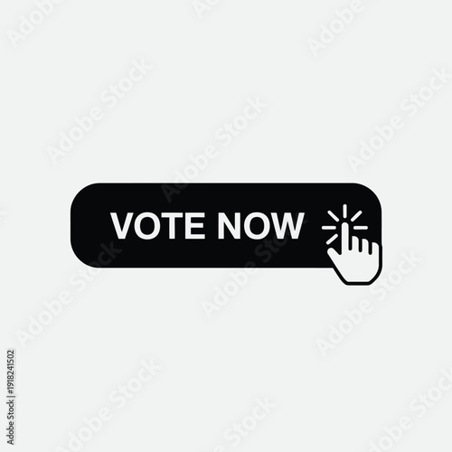 Black button with vote now text and a hand cursor icon