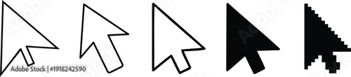 Mouse cursor icon set. Computer Navigation Pointer & Clicker Graphics