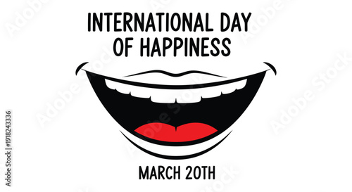 International day of happiness smiling face logo