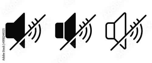 Simple mute audio volume control icon. Vector mute mark symbol used to turn off sound and web design.