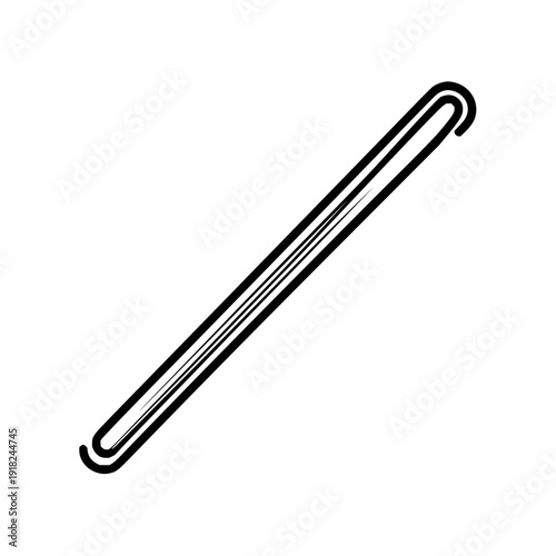 Black Paperclip Isolated on White Background