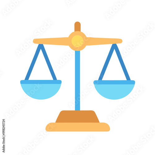 A colorful illustration of a balance scale Vector