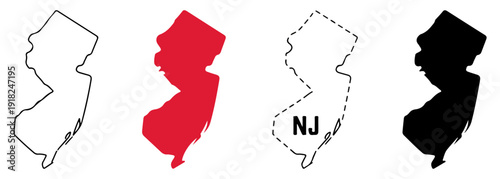 new jersey state map icon set