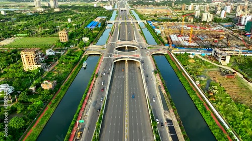 Aerial view of a modern highway in Dhaka, Bangladesh