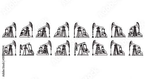 A sequence of 16 black and white illustrations depicting various yoga poses and movements in a minimalist style on a Transparent Background.