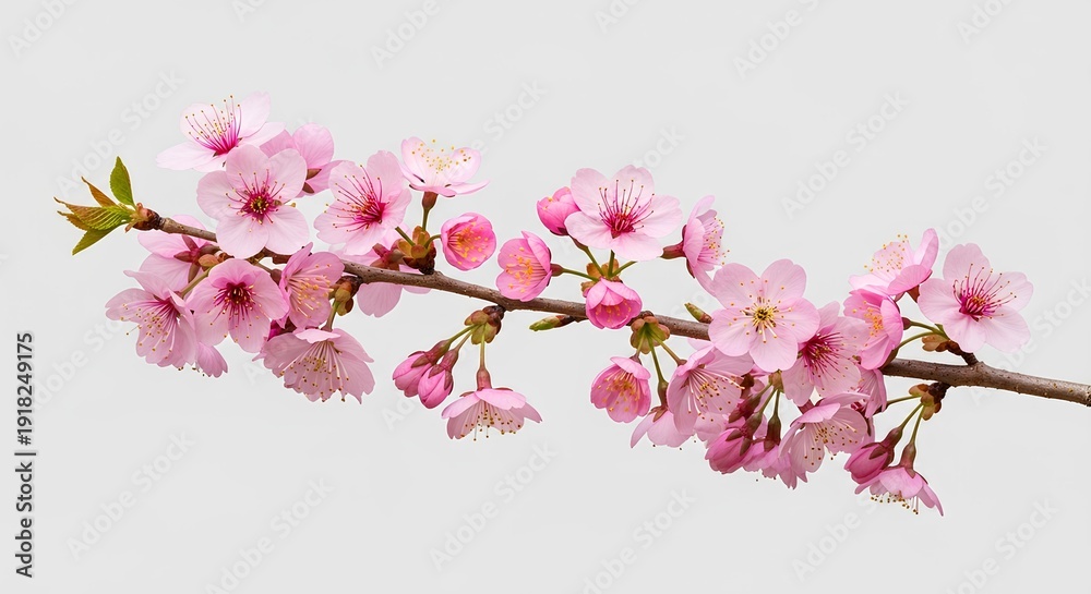 Naklejka premium Delicate Pink Cherry Blossoms on a Branch.