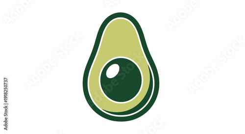 Fresh Halved Avocado Fruit with Pit on Isolated White Background