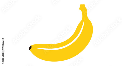 Vibrant Yellow Banana Fruit on Isolated White Background