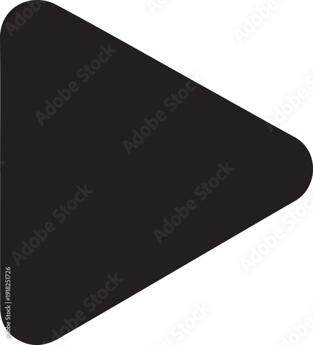 Black play button symbol on white background, design element for digital interface