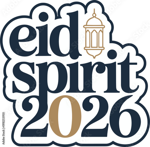 Eid spirit 2026, festive islamic holiday design with lantern motif