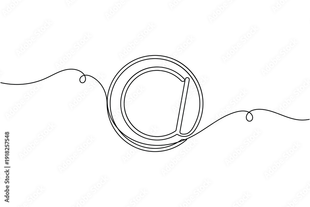 Obraz premium Email contact sign icon continuous one line drawing single art on white background minimalist at symbol outline vector illustration