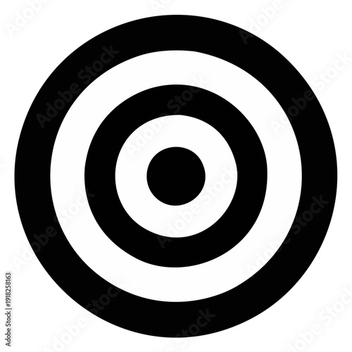 Target's concentric Rings: A minimalist abstract showcasing a black concentric ring target, a symbol of focus, precision, and the pursuit of goals.