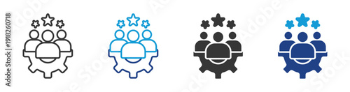 Employee icon set multiple style collection	
