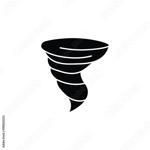 Tornado icon black silhouette natural disaster symbol.