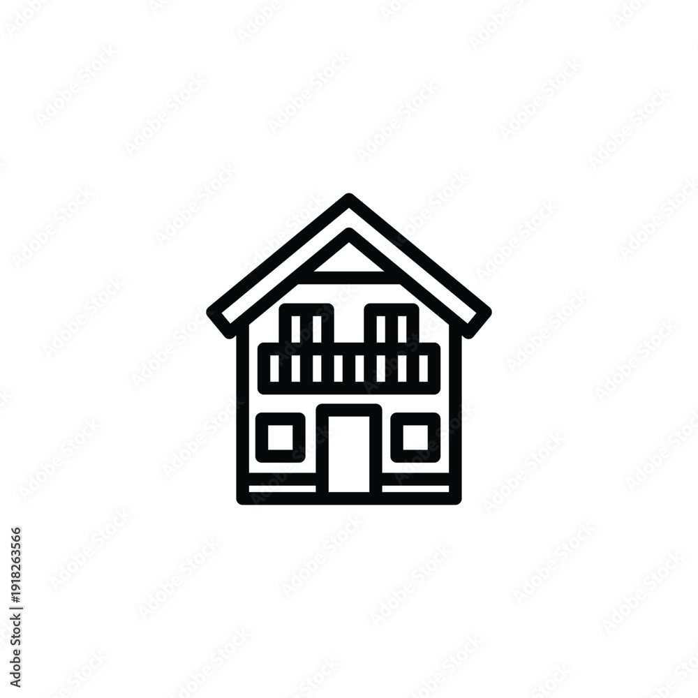 Fototapeta premium Simple black house icon.