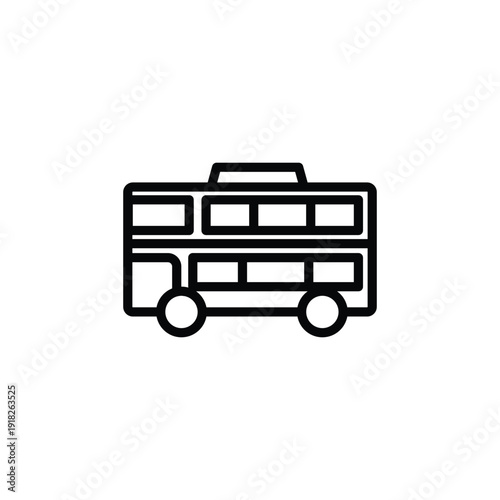 double decker bus icon public transport symbol black silhouette.