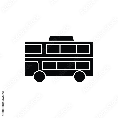 Double Decker Bus Silhouette Icon.