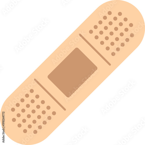 Adhesive bandage icon. Medical plaster strip and band aid illustration for first aid healthcare wound care emergency treatment medicine and clinical safety equipment tools. Vector isolated design.