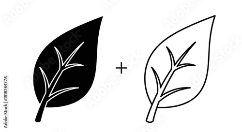 Two leaves combined together green nature design vector illustration Vector
