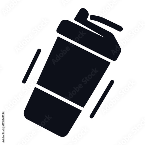 Black Silhouette of a Shaker Bottle for Protein Shakes