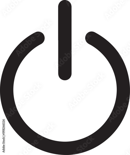 On off icon power symbol universal button simple black and white sign