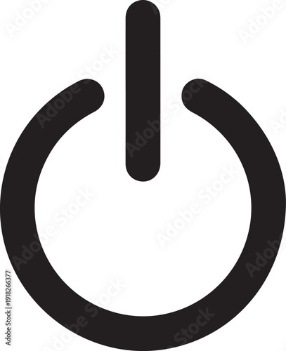 On off icon power symbol universal button simple black and white sign