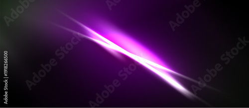 Abstract purple light streaks across dark background. Bright energy radiates, creating dynamic visual effect. Minimalist design.