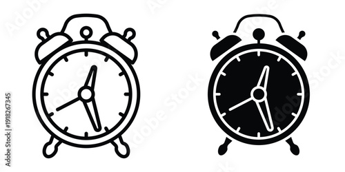 Alarm clock icon set different style collection for web Ui. EPS10