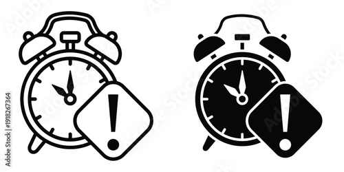 Alarm exclamation icon set different style collection for web Ui. EPS10