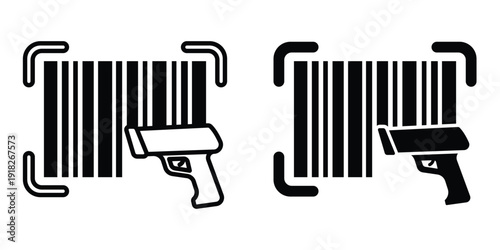 Barcode read icon set different style collection for web Ui. EPS10