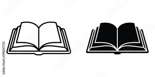 Book open icon set different style collection for web Ui. EPS10