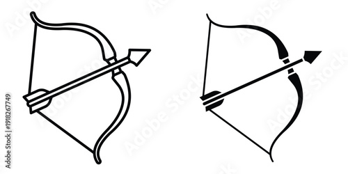 Bow arrow icon set different style collection for web Ui. EPS10