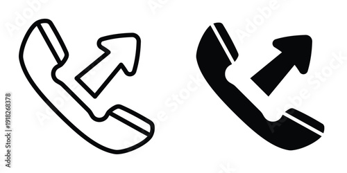 Call outgoing icon set different style collection for web Ui. EPS10