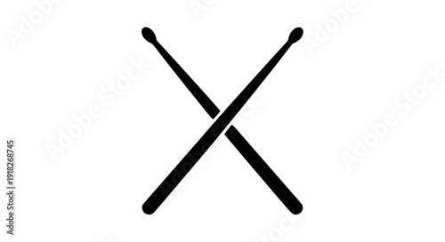 Crossed drumsticks icon on white background