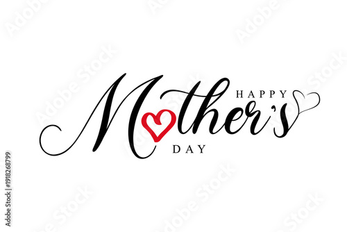 Happy Mother's Day hand drawn lettering vector illustration.