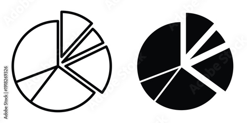 Chart pie icon set different style collection for web Ui. EPS10