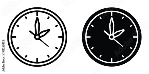 Clock two icon set different style collection for web Ui. EPS10