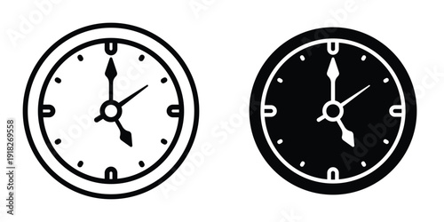 Clock-five icon set different style collection for web Ui. EPS10