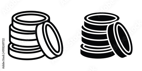 Coins icon set different style collection for web Ui. EPS10