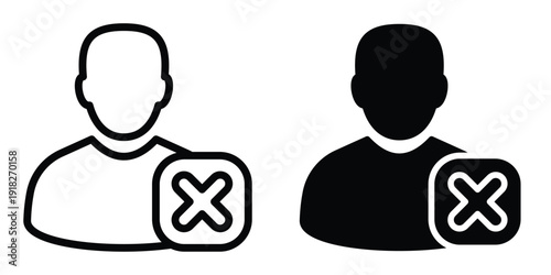 Delete user icon set different style collection for web Ui. EPS10