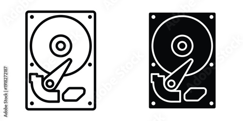 Hard Disk icon set different style collection for web Ui. EPS10