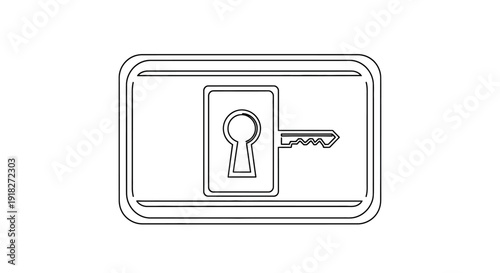 Key and keyhole on lock box.
