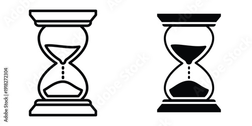 Hourglass icon set different style collection for web Ui. EPS10