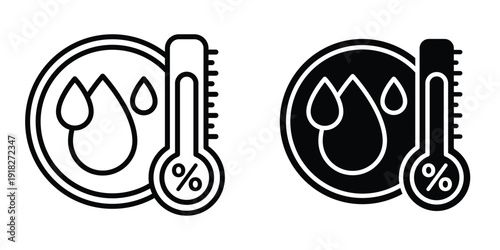 Humidity icon set different style collection for web Ui. EPS10