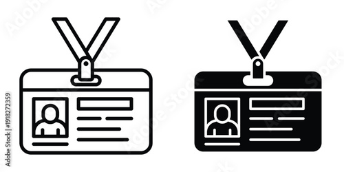 ID badge icon set different style collection for web Ui. EPS10