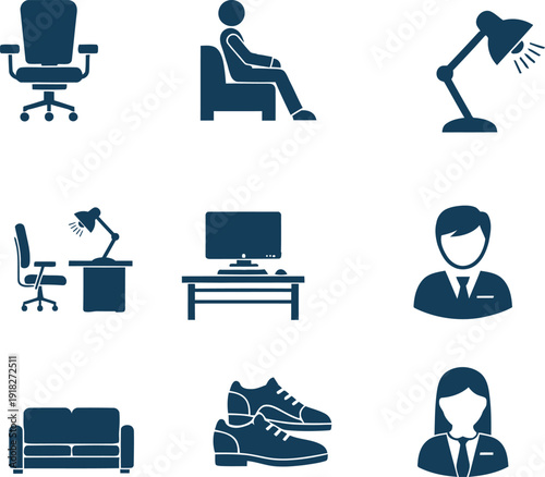 Office and workplace icons