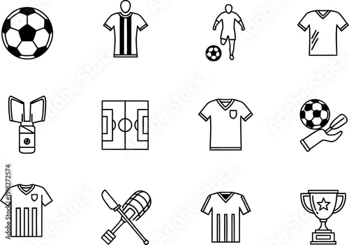 Soccer sports icons and logos