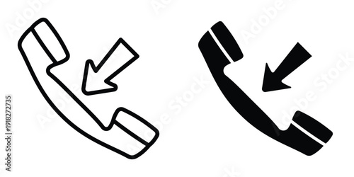 Incoming Call icon set different style collection for web Ui. EPS10