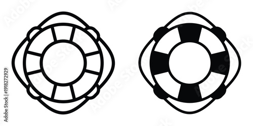 Life buoy icon set different style collection for web Ui. EPS10