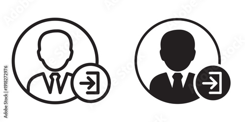 Login icon set different style collection for web Ui. EPS10